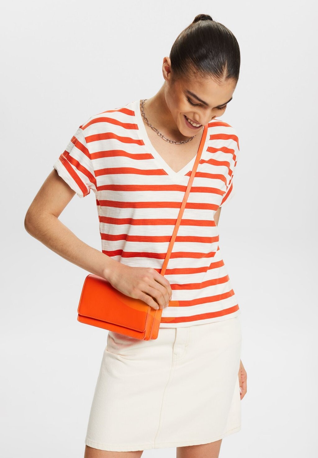

Футболка с принтом STRIPE UPDATE Esprit, цвет bright orange 3