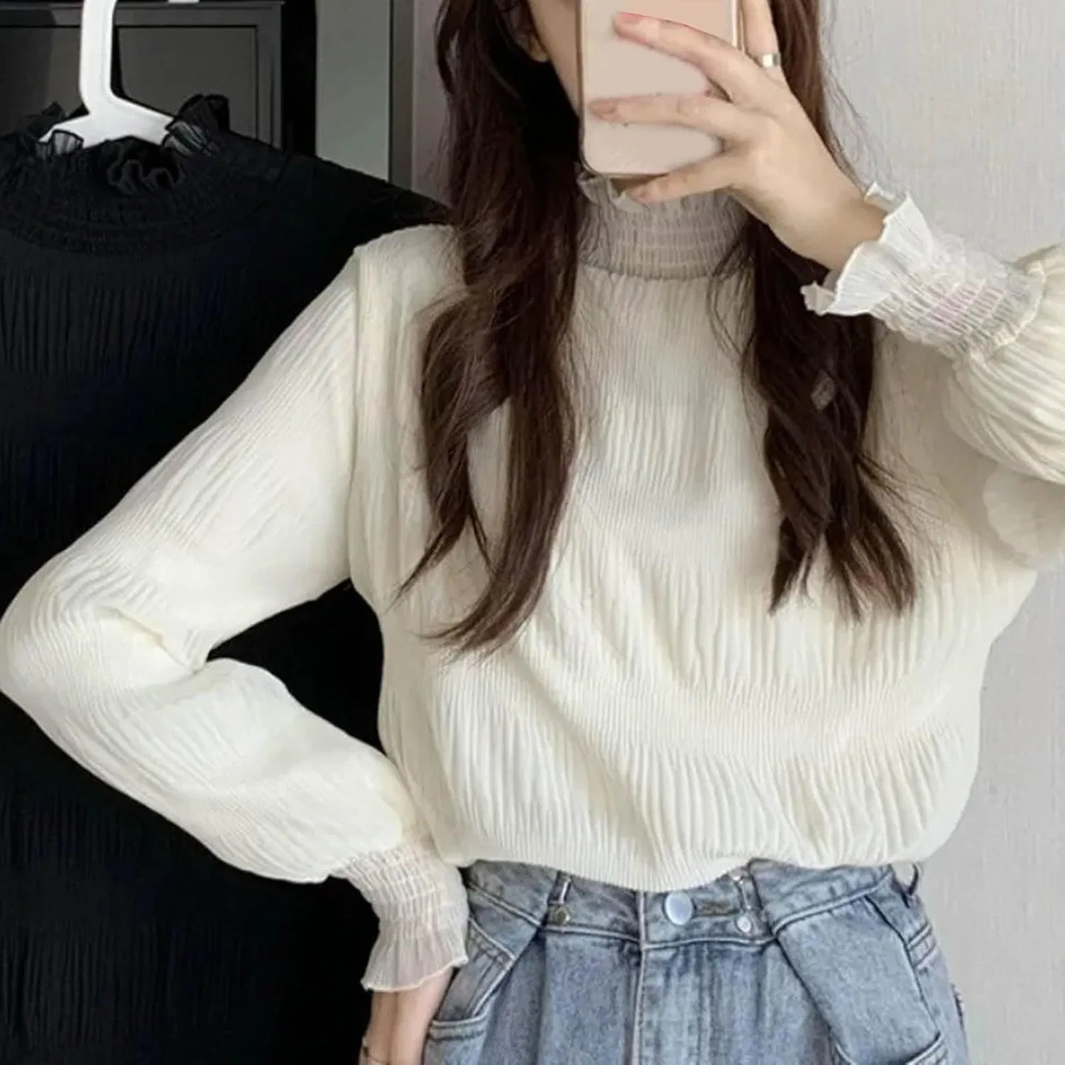 Блуза, кружевная, из коллекции Autumn-Winter 18, белый — фото 4