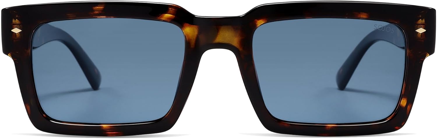 

Классические ретро-солнцезащитные очки SOJOS квадратной формы с поляризацией для женщин и мужчин, модные прямоугольные очки в стиле 80-х и 90-х SJ2393, Dark Tortoise/Greyish Blue Tint