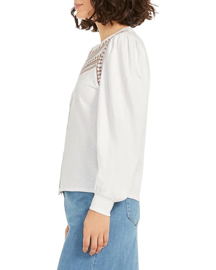 

Рубашка NIC+ZOE Embroidered Pop Shirt, белый мульти