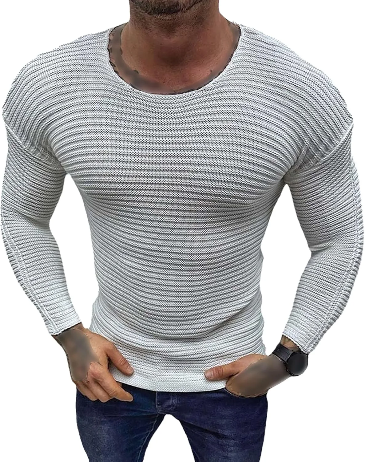 

Мужской свитер Maiyifu-GJ Slim Fit с длинным рукавом