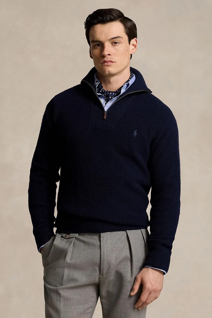 

Шерстяной свитер Polo Ralph Lauren, темно-синий