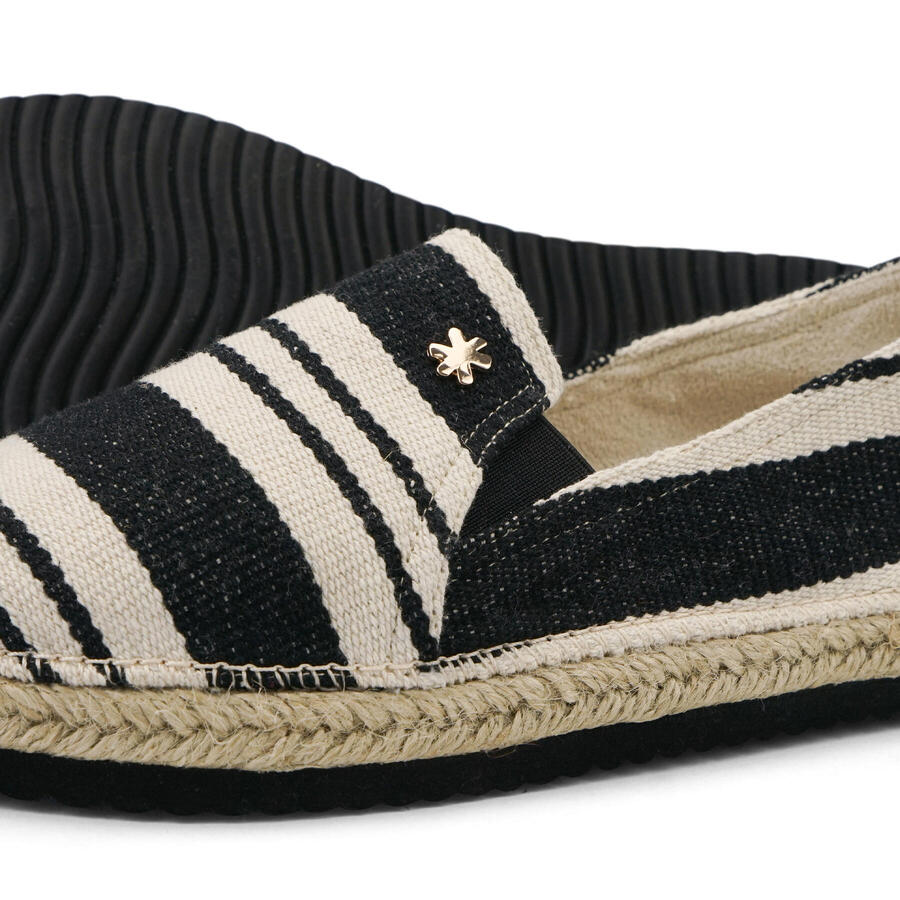 FLIP FLOP Женские шлепанцы эспадрильи полосатые черные — фото 4