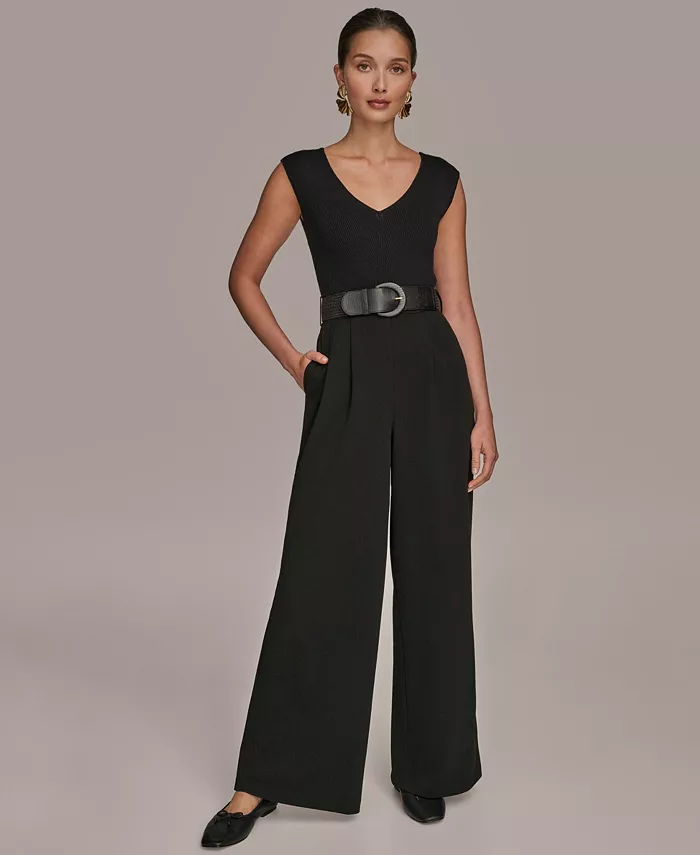 

Женский комбинезон прямого кроя с поясом Donna Karan New York