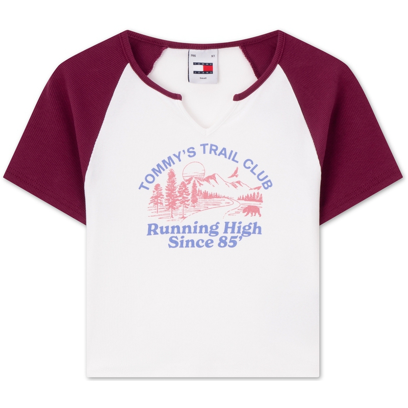 

Футболка женская Tommy Hilfiger, фиолетовый/красный/белый