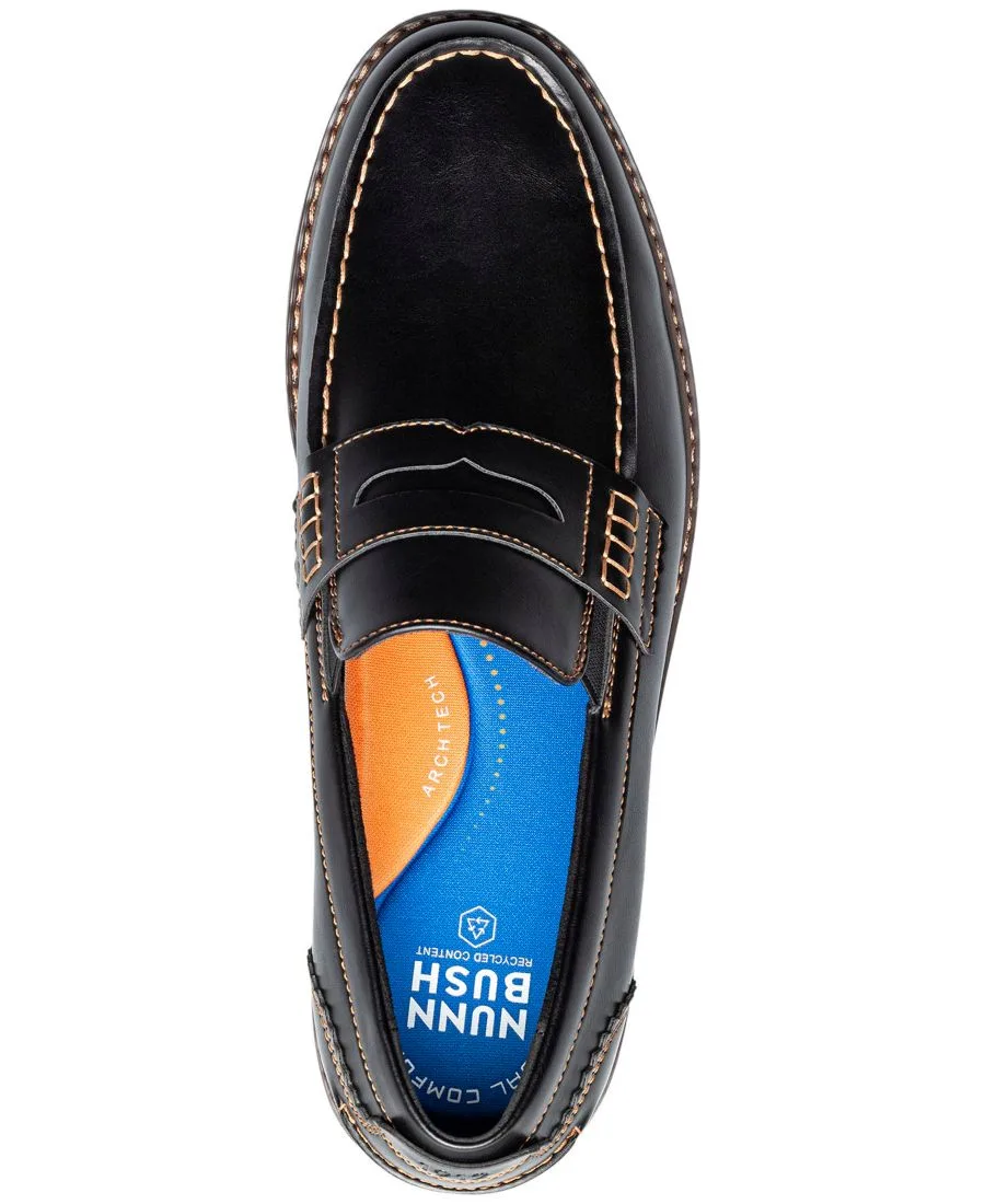 Мужские лоферы Oslo Moc-Toe Penny Loafers Nunn Bush, черный — фото 4