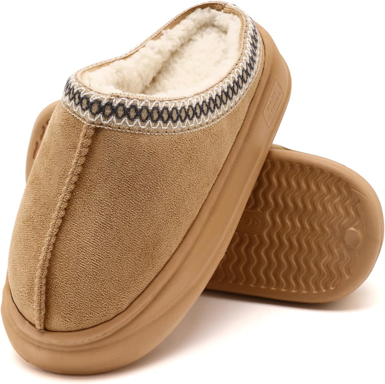 

Домашние тапочки для женщин и мужчин, женские тапочки на платформе с подошвой из ЭВА, теплые пушистые с искусственным мехом, замшевые короткие ботильоны на щиколотку, обувь с мемори-пеной для женщин, противоскользящие, для дома, размер Yueerlu,...