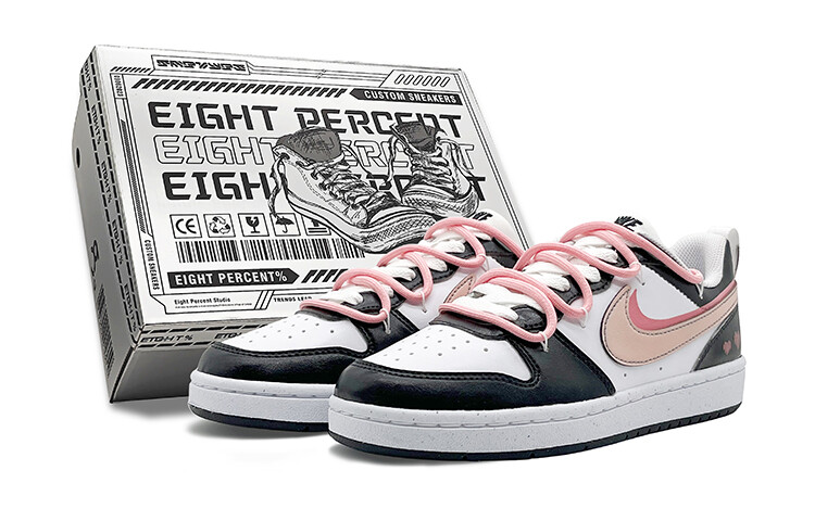 

Кроссовки Nike Court Borough Skateboarding Shoes Women's Low-top Black/pink/white, черный