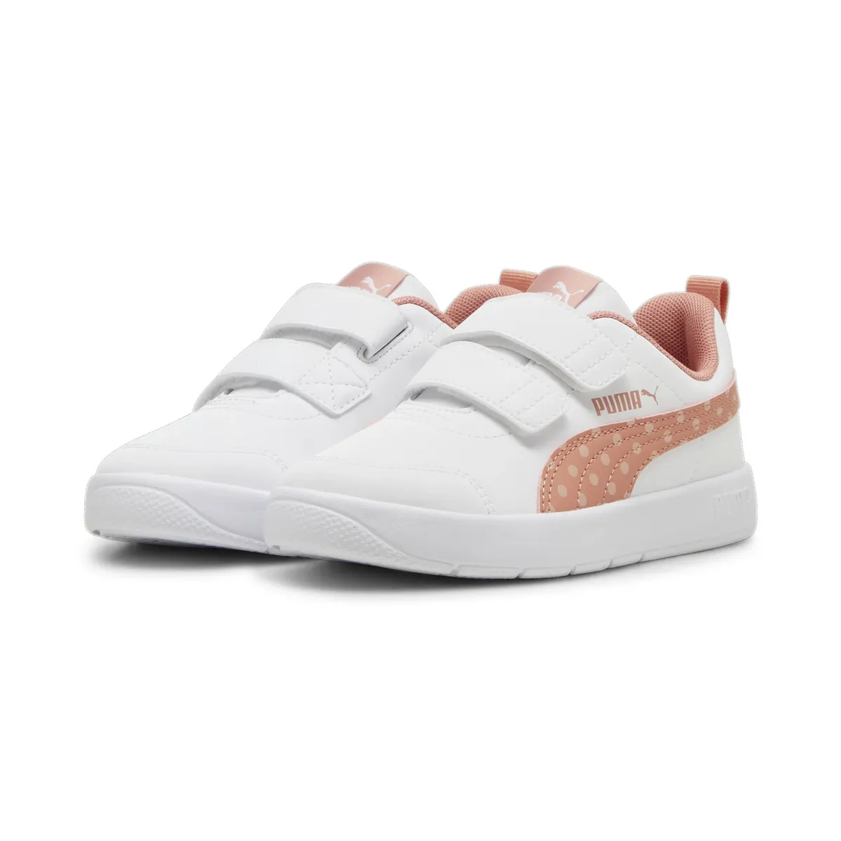 

Кроссовки PUMA "COURTFLEX V3 DOTTY V PS", цвет Puma White-Deeva Peach