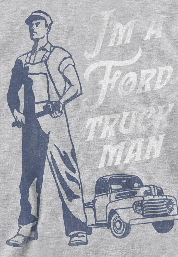 Классическая толстовка с изображением грузовика ford Ford, Mottled Light Grey — фото 3