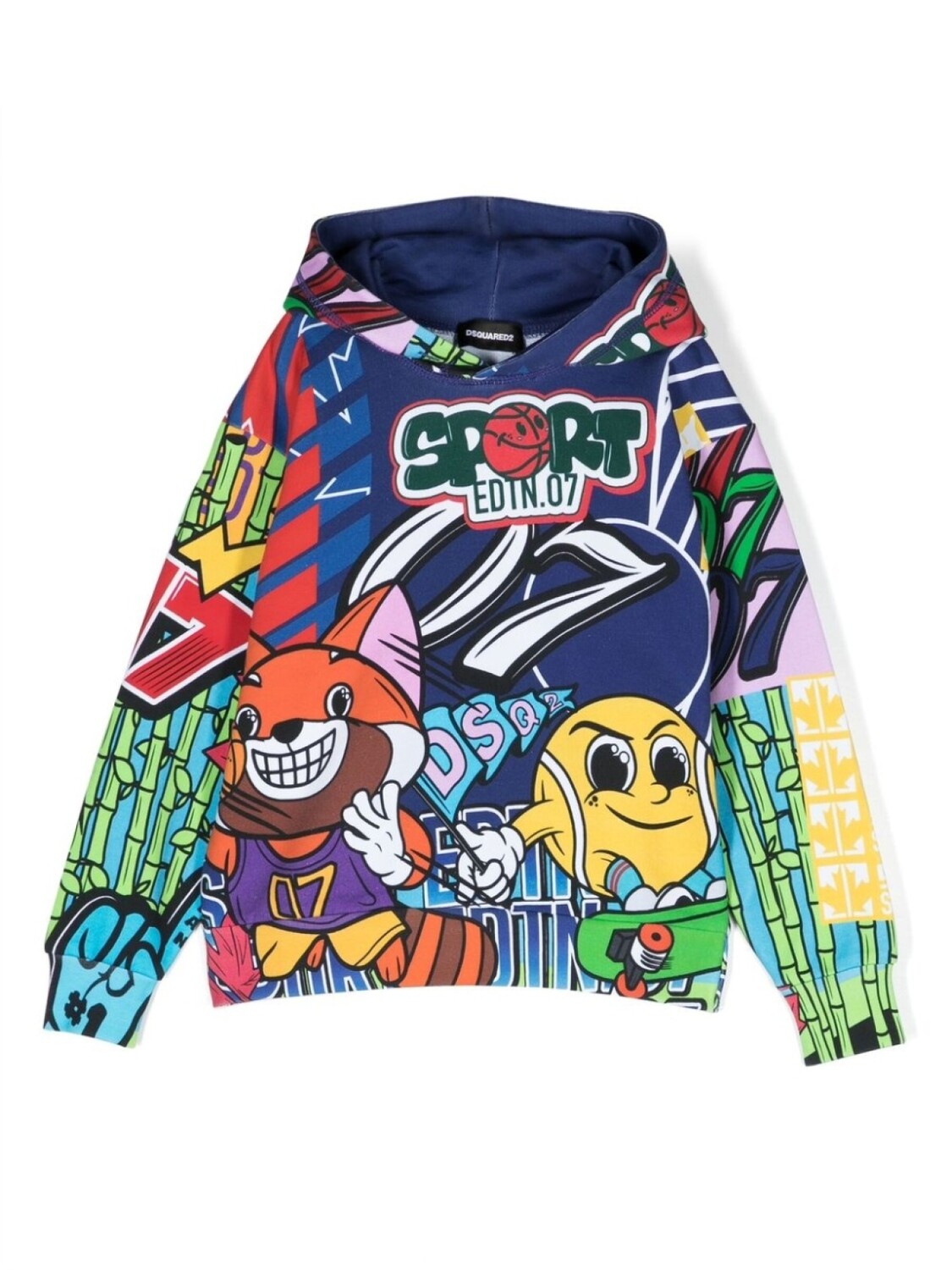 

DSQUARED2 KIDS худи Sport Edtn.07 с графичным принтом, синий