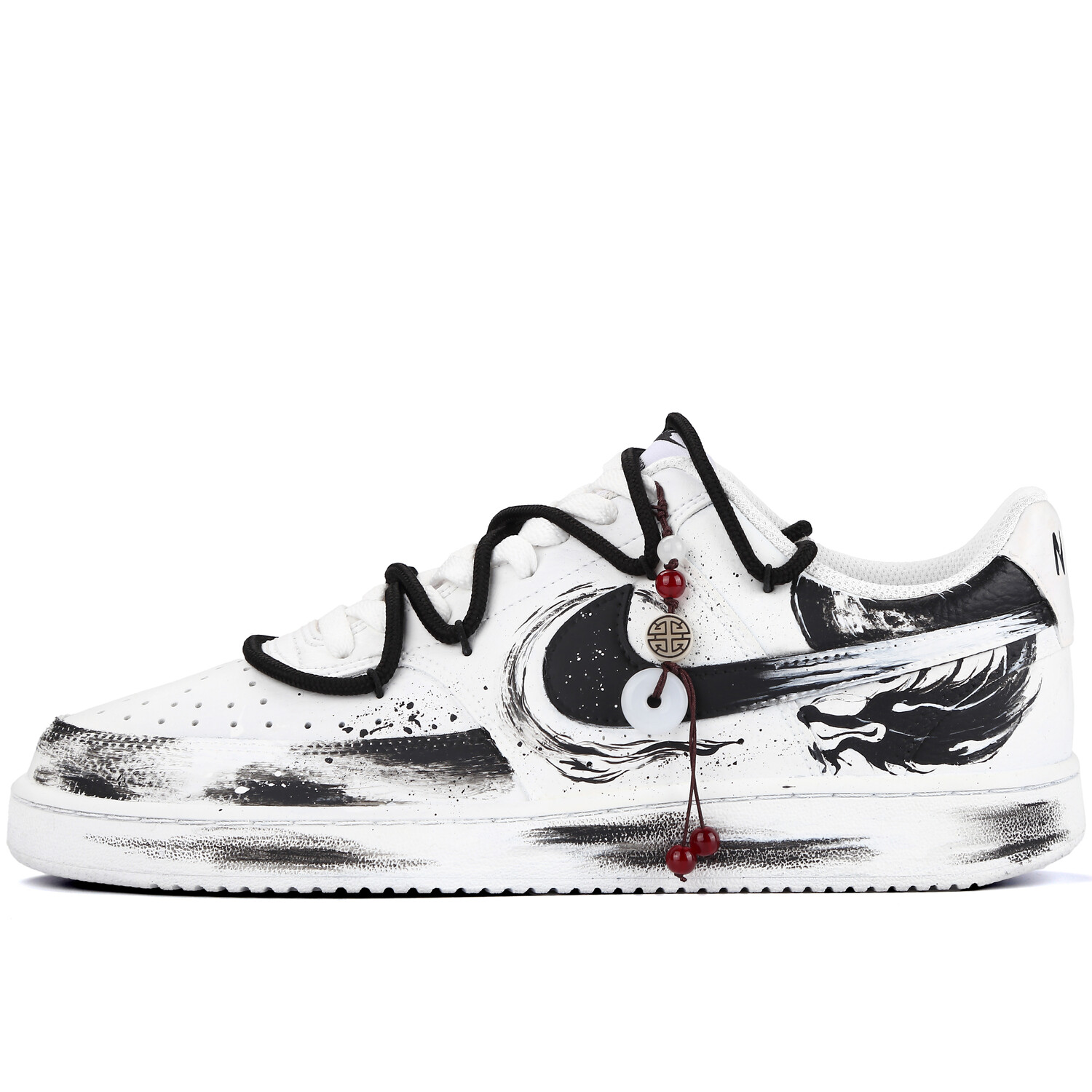 

Кроссовки Nike Court Vision 1 Skateboarding Shoes Men Low-top White/black, черный/белый