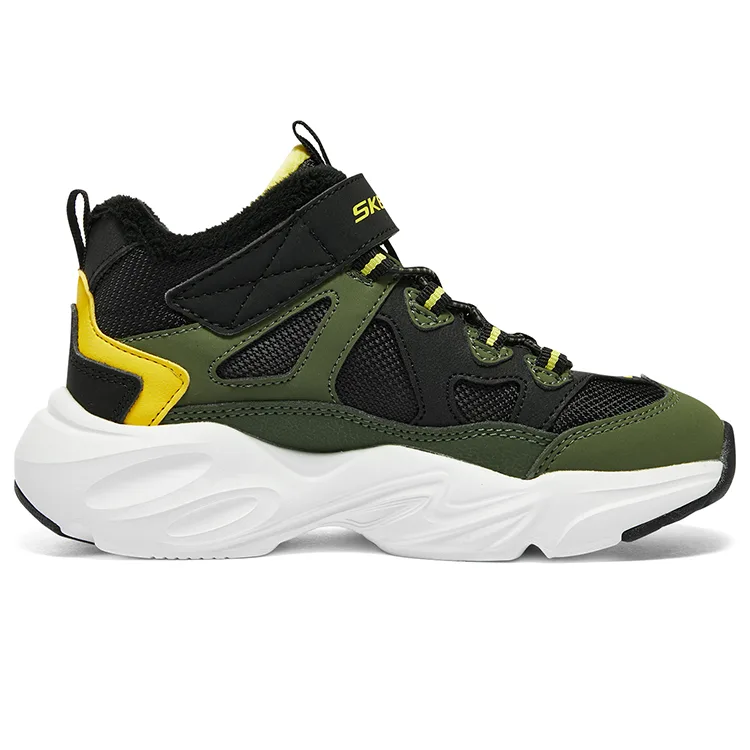 Skechers Детские кроссовки мид-топ устойчивые к истиранию olive black — фото 3