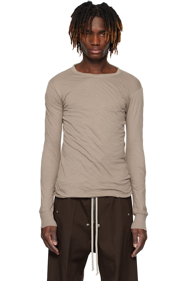 

Футболка Hollywood Double LS Rick Owens, цвет flesh
