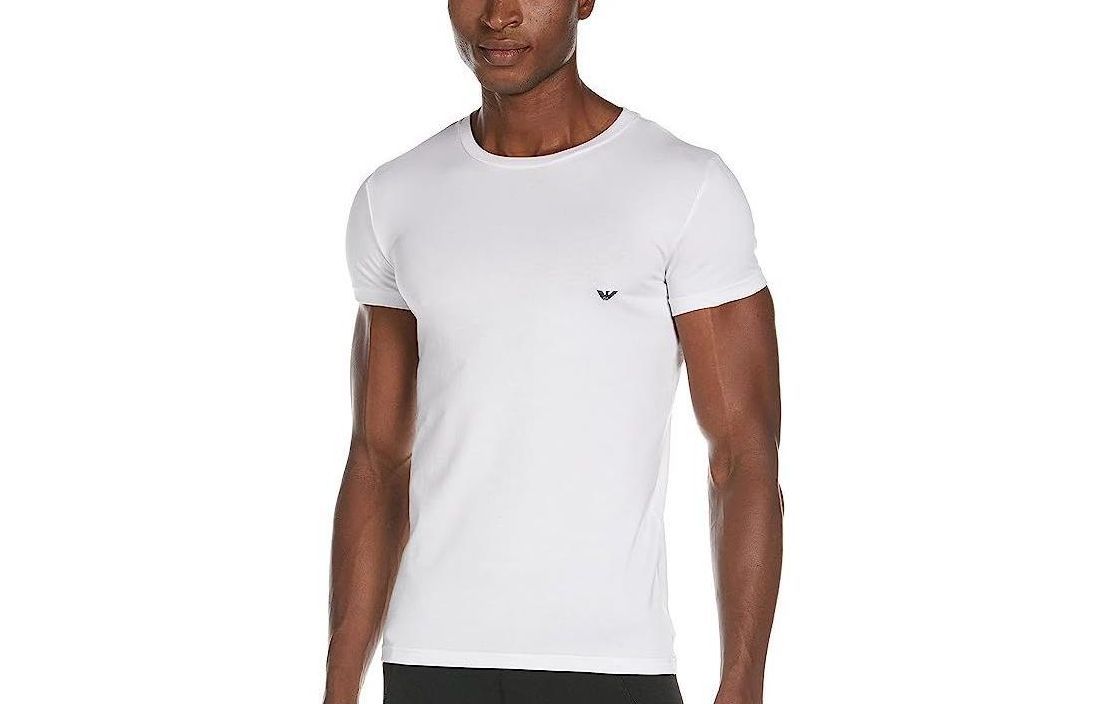 

Однотонная футболка с круглым вырезом и короткими рукавами мужская белая EMPORIO ARMANI