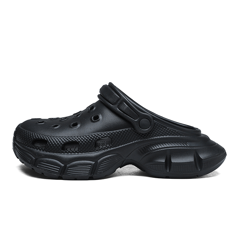 

Medd ЭВА бесшумные устойчивые к запахам износостойкие нескользящие закрытые тапочки унисекс черные, цвет Black