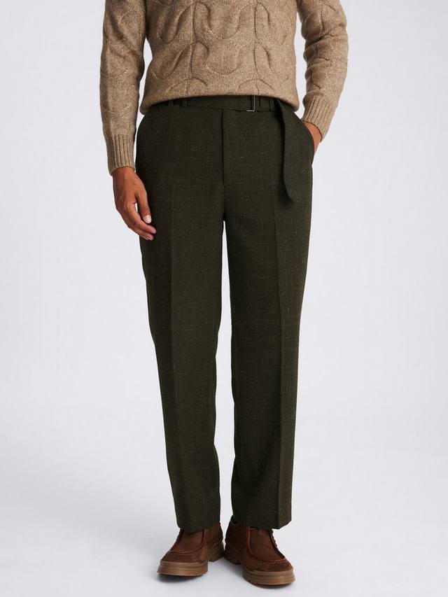 

Прямые брюки с поясом из хлопковой смеси Moss, Green