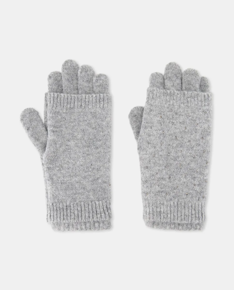 

Митенки с пайетками Tintoretto, светло-серый