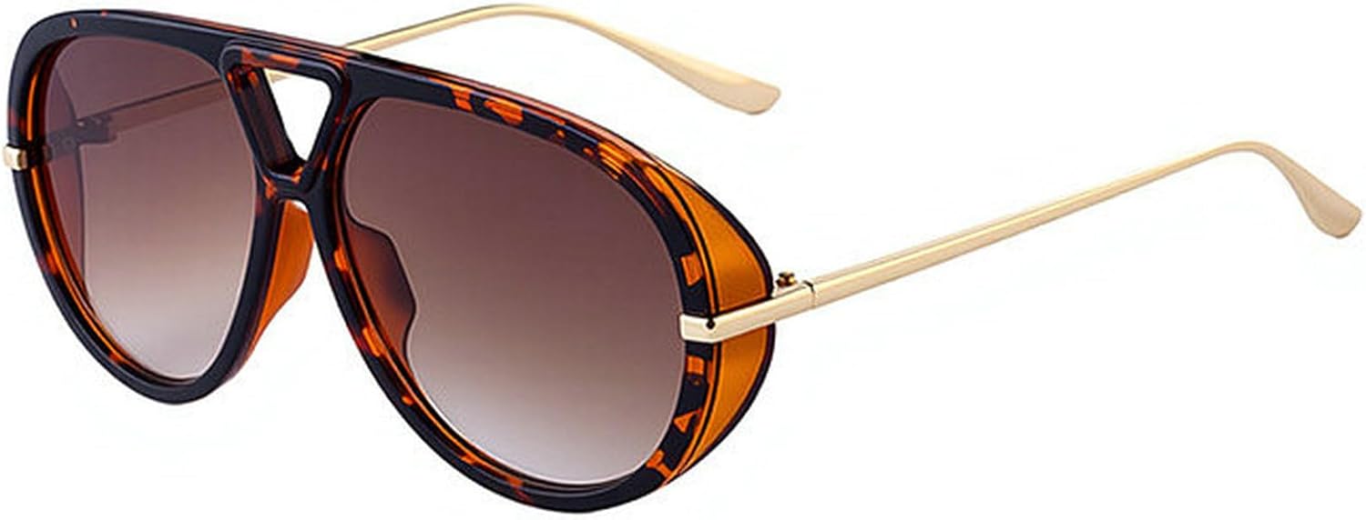 

Солнцезащитные очки-пилот COTIA большого размера для женщин и мужчин, модные ретро-очки с большой квадратной и круглой оправой и двойной перемычкой, градиентные, Leopard