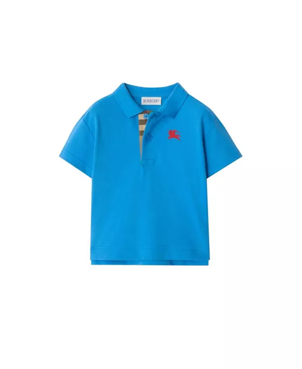 

Детская хлопковая рубашка-поло из пике для малышей. Burberry, синий