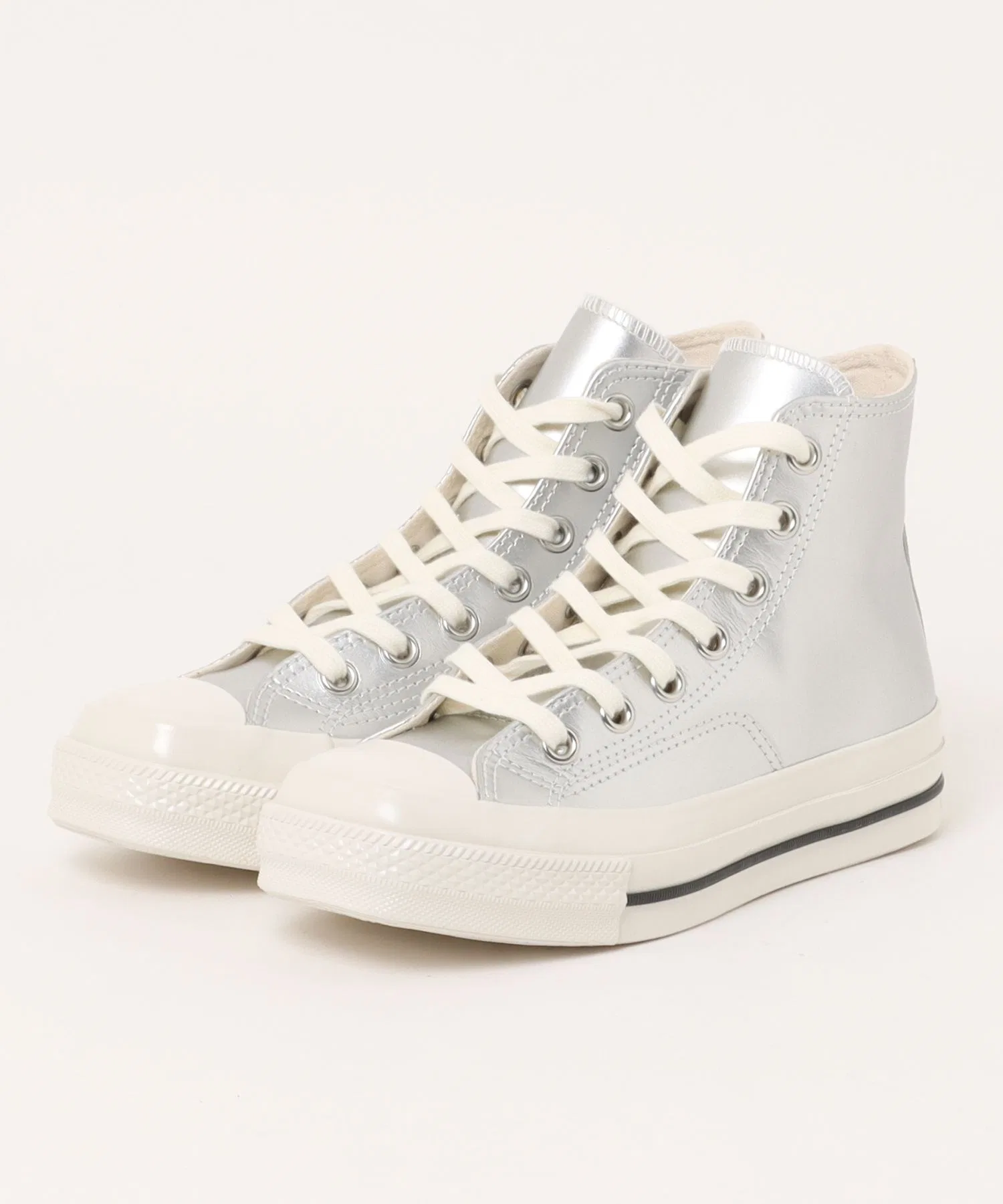 Мужские кожаные кроссовки Converse All Star Squaretoe SV HI серебряные