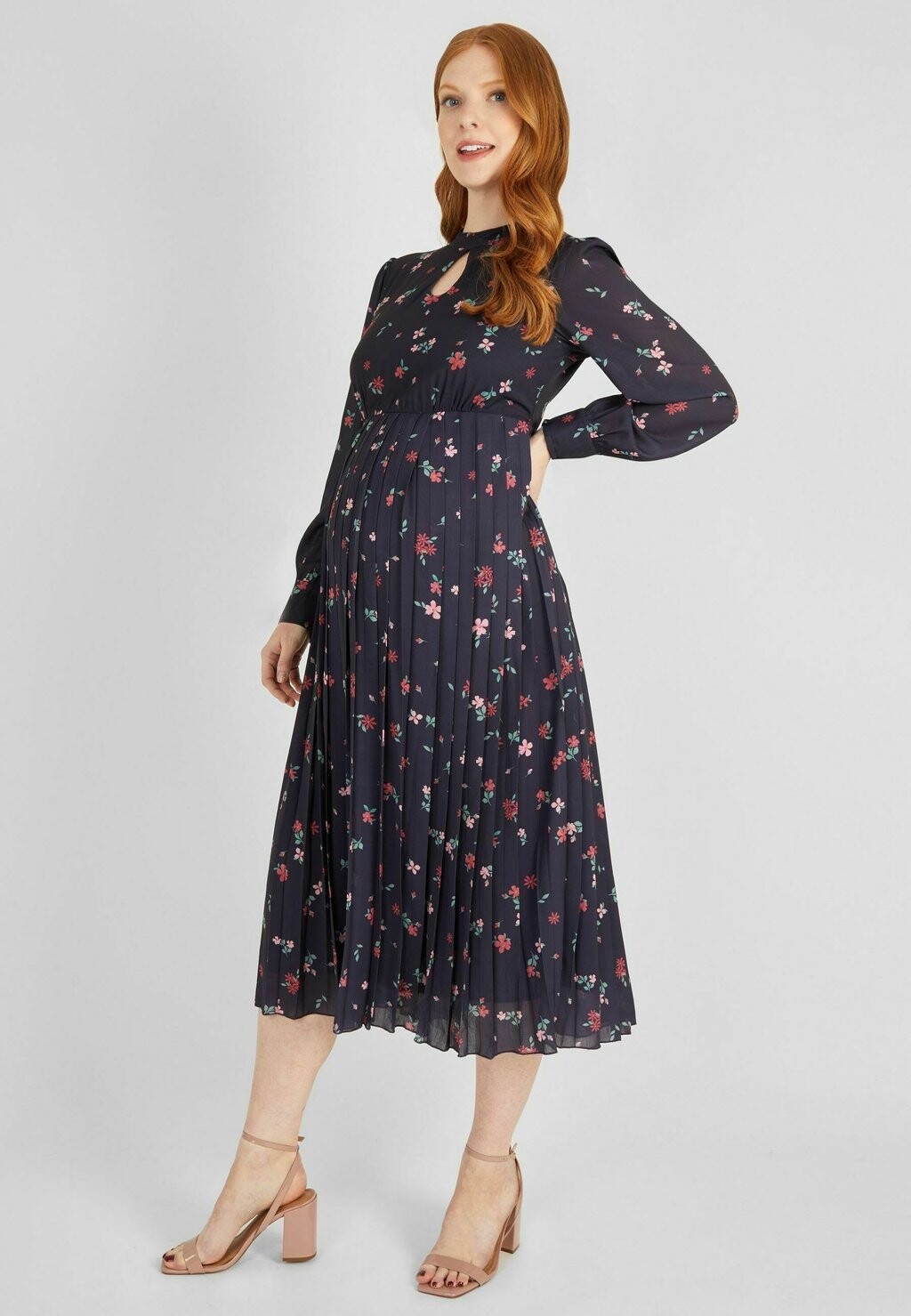 

Летнее платье Pleated Maternity JoJo Maman Bébé, цвет navy