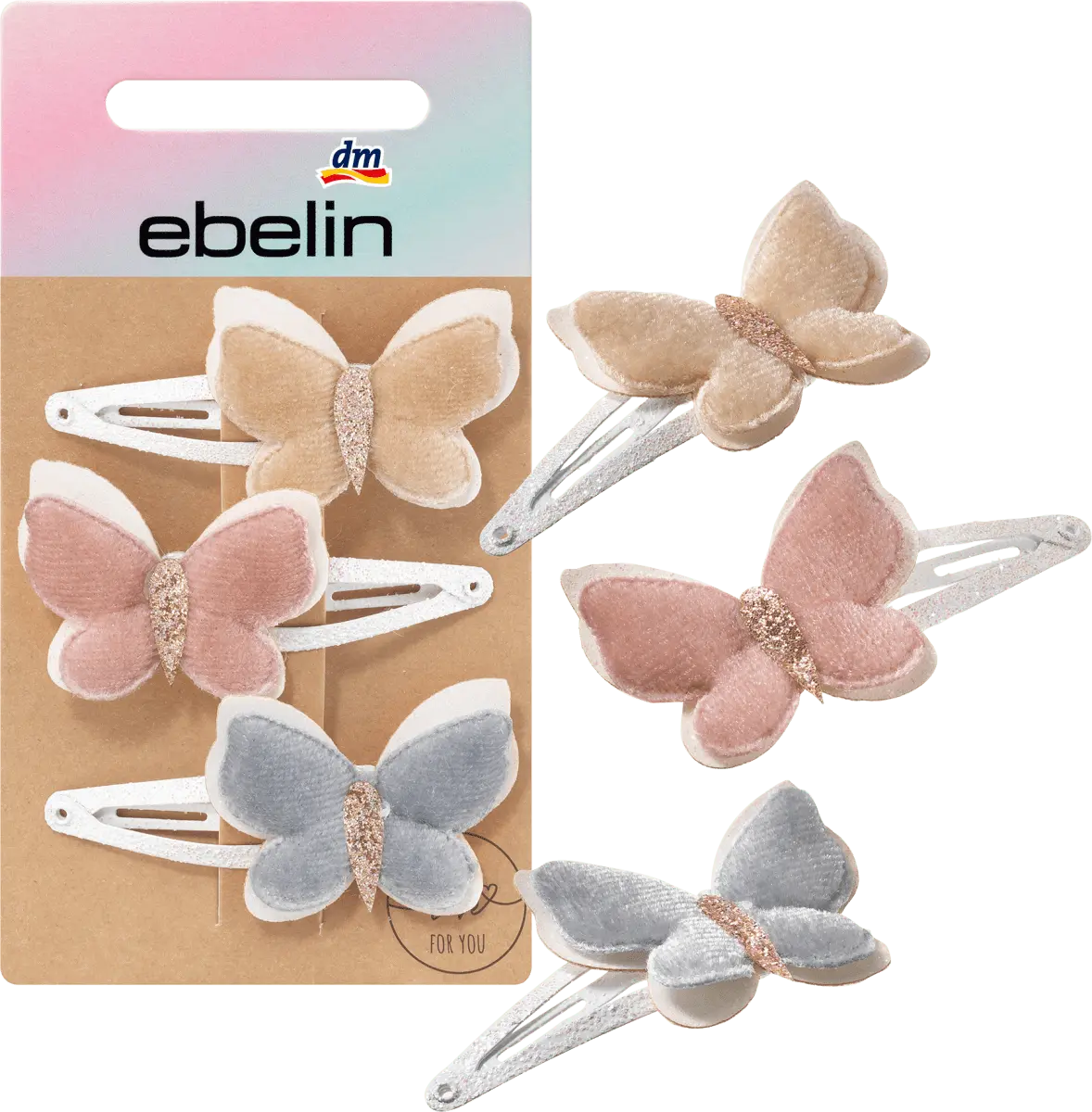 

Заколки для волос бабочки 3 шт. ebelin