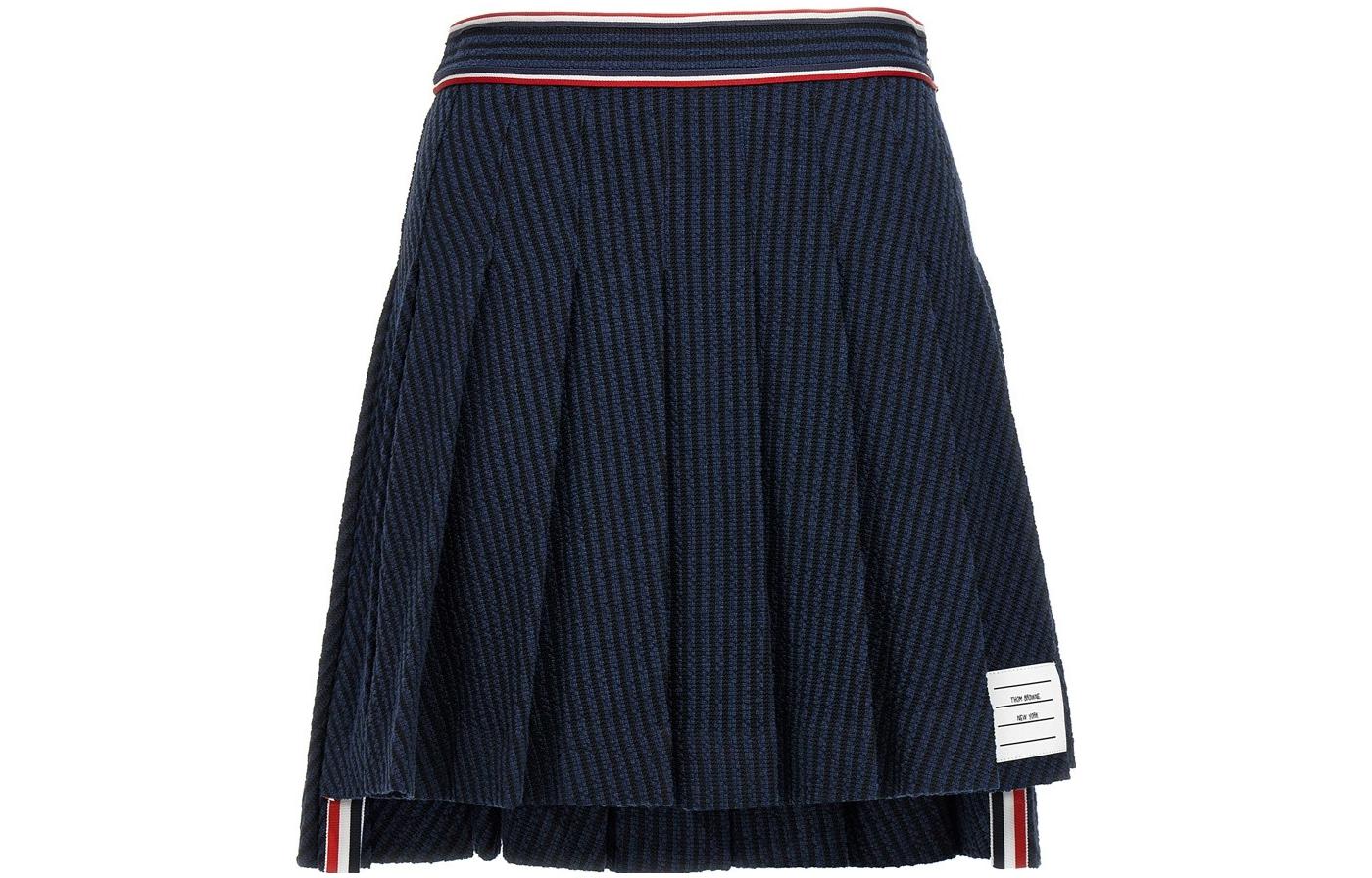 

Юбка-плиссировка с асимметричным лифом THOM BROWNE, Marine Blue