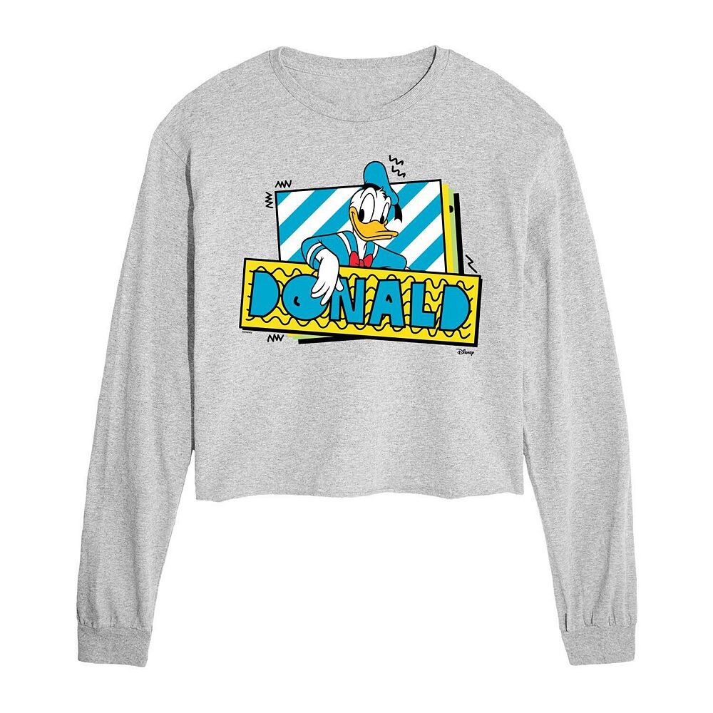 

Укороченная футболка с рисунком Disney's Donald Duck Juniors, цвет Heather Gray