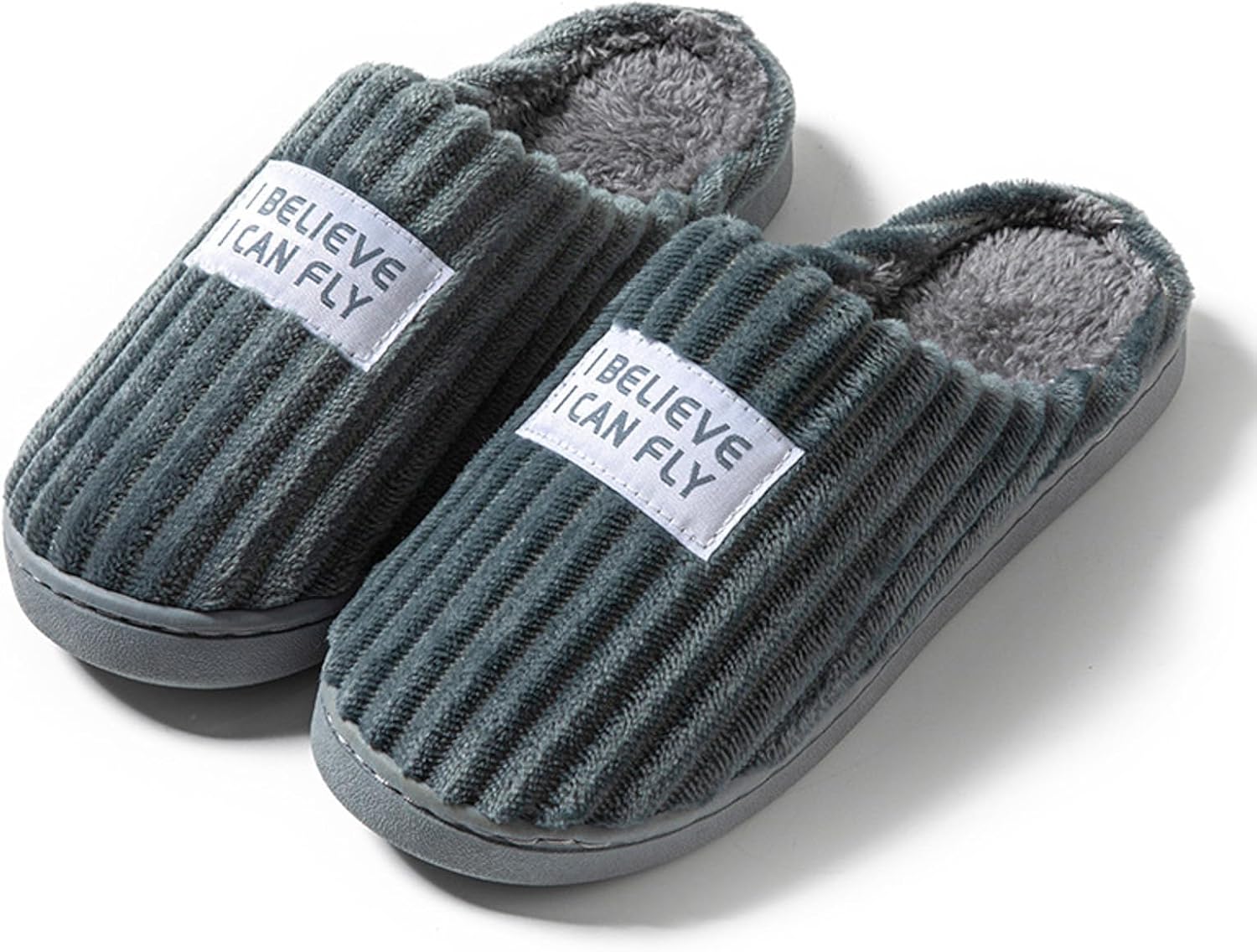 

Милые домашние тапочки для женщин и мужчин, плюшевые, теплые, мягкие тапочки для общежития, с эффектом памяти, мягкая обувь для спальни, нескользящие, на каждый день для дома, зимние Jyswoshoe, Grey-a