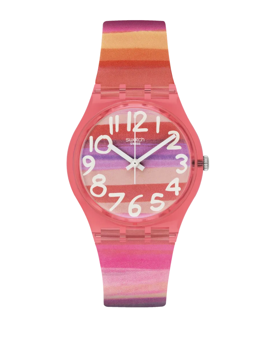 

Часы Astilbe с розовым пластиковым ремешком Swatch, розовый