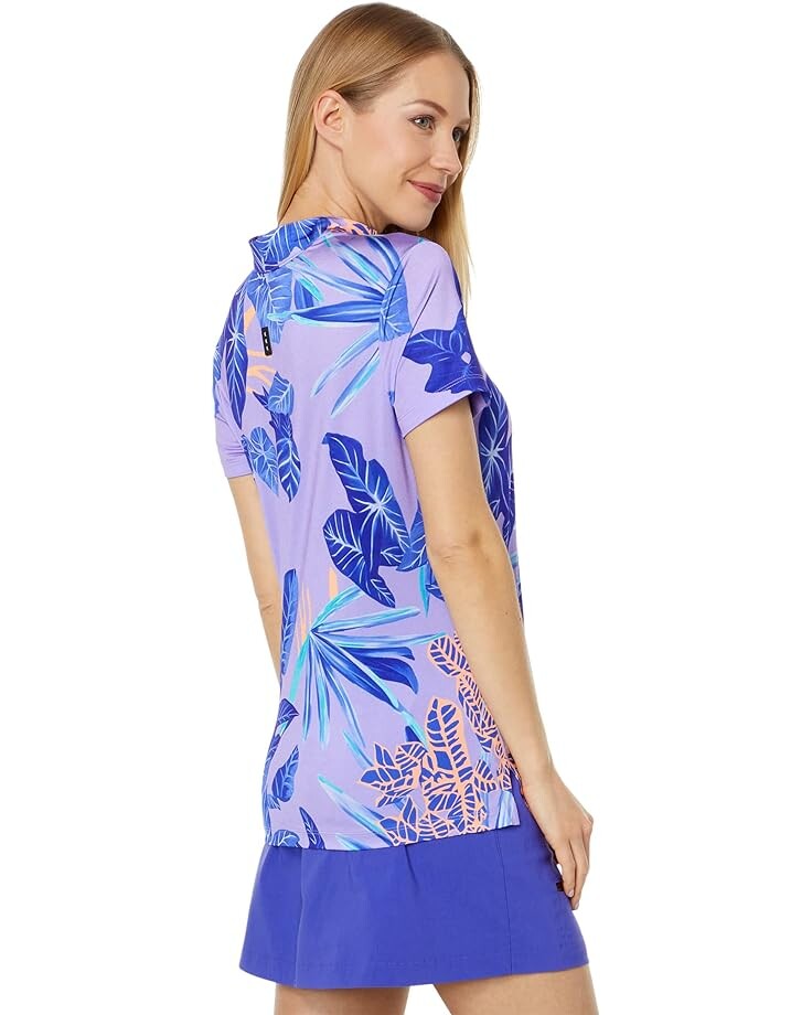 

Поло Jamie Sadock Savannah Print Polo, цвет Purple Rain