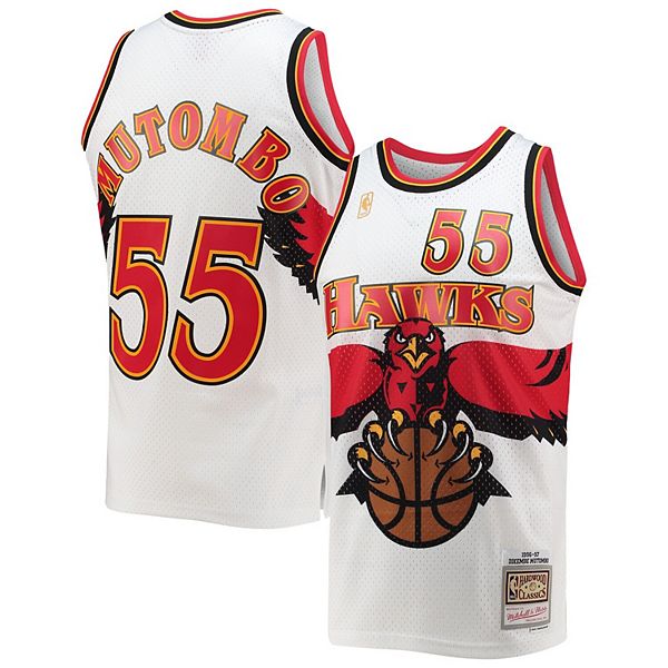 

Мужская белая майка Atlanta Hawks 1996/97 Hardwood Classics Swingman Dikembe Mutombo Mitchell & Ness
