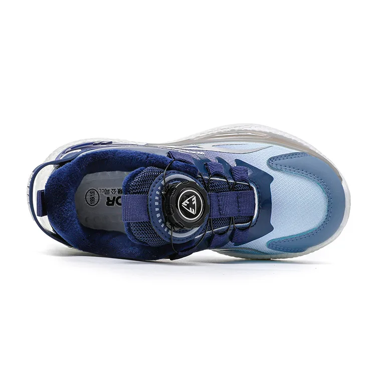 Детские кроссовки для бега с низким верхом из искусственной кожи WARRIOR, Dark Blue Light Blue Gray — фото 4