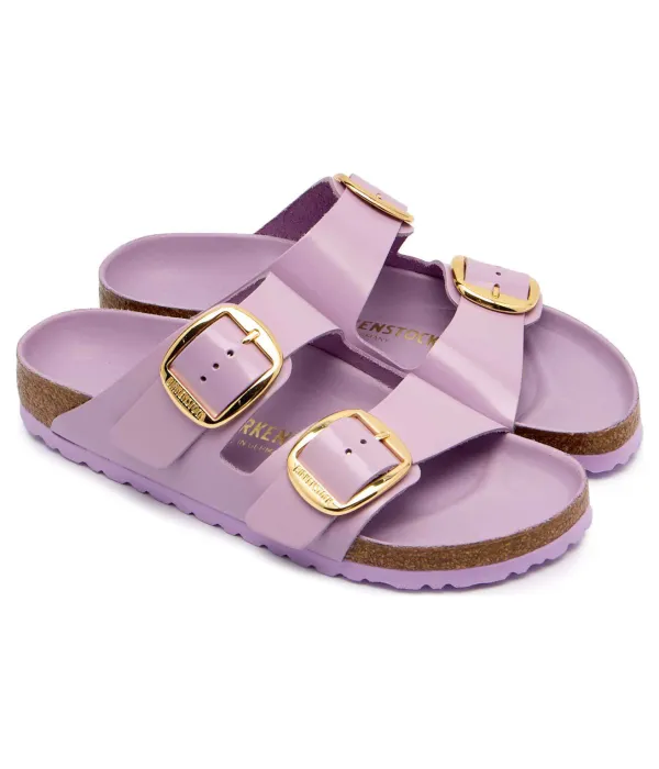 Тапочки из кожи Аризона Narrow fit Birkenstock, фиолетовый — фото 3