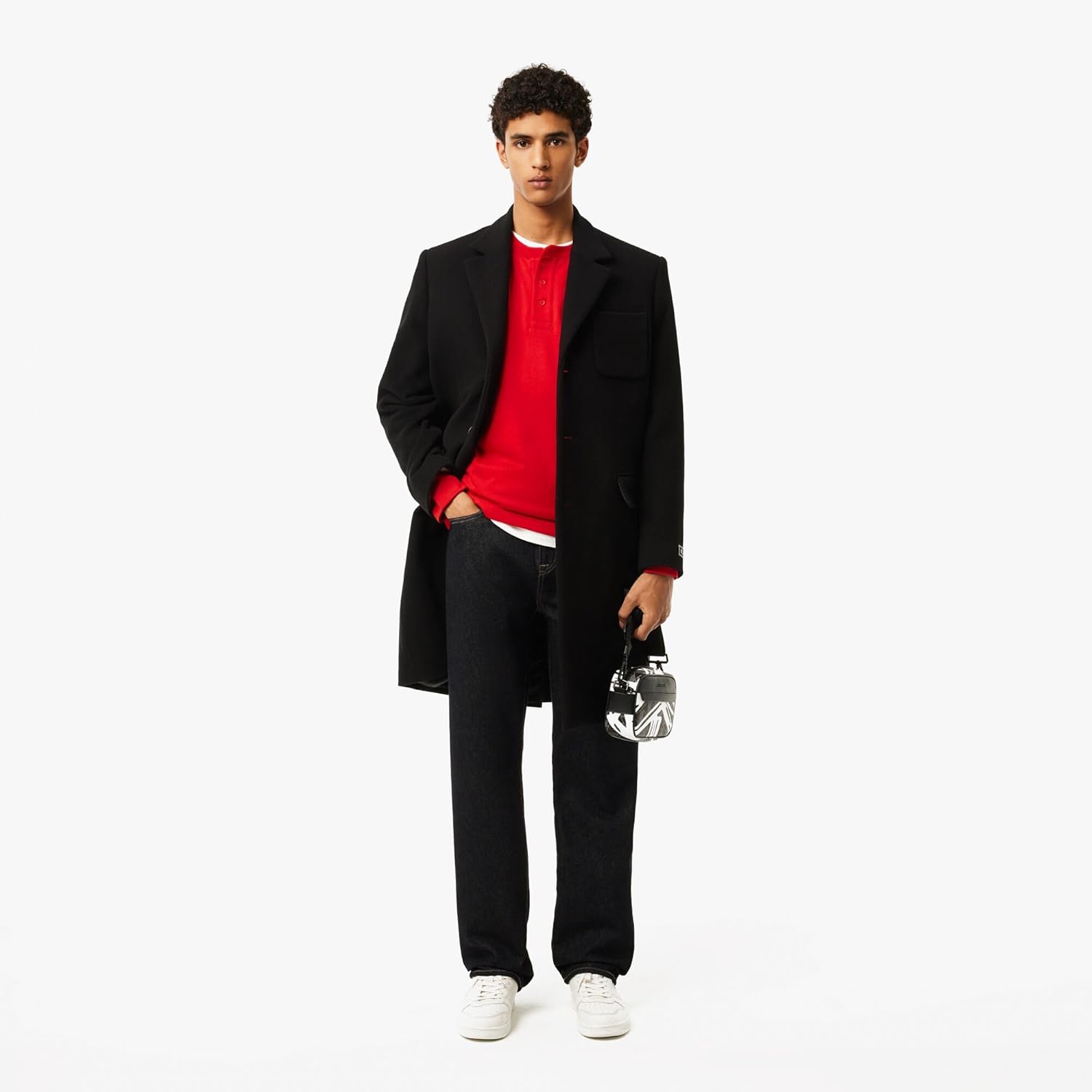 Мужская футболка с длинными рукавами из хлопкового трикотажа Lacoste, Red — фото 4
