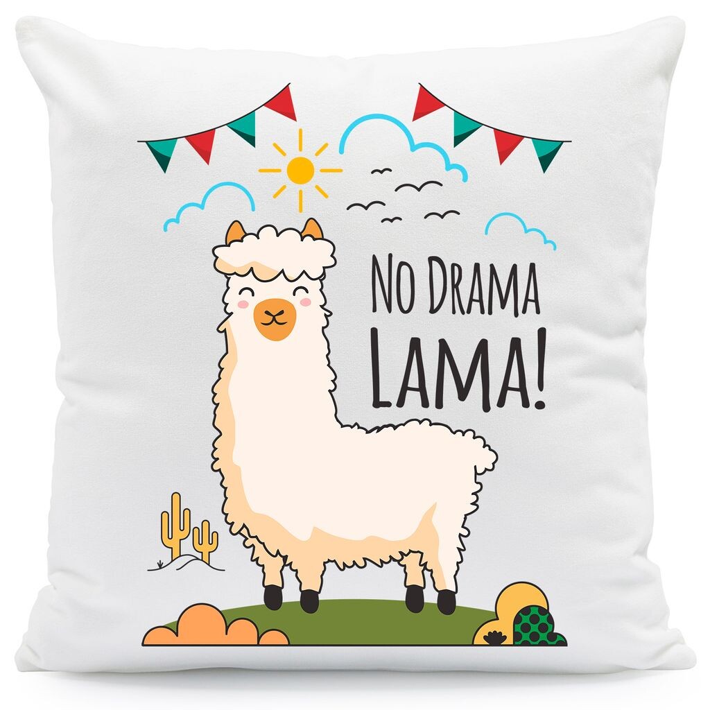 

Подушка с принтом и надписью No Drama Lama: без наполнителя Gravurzeile