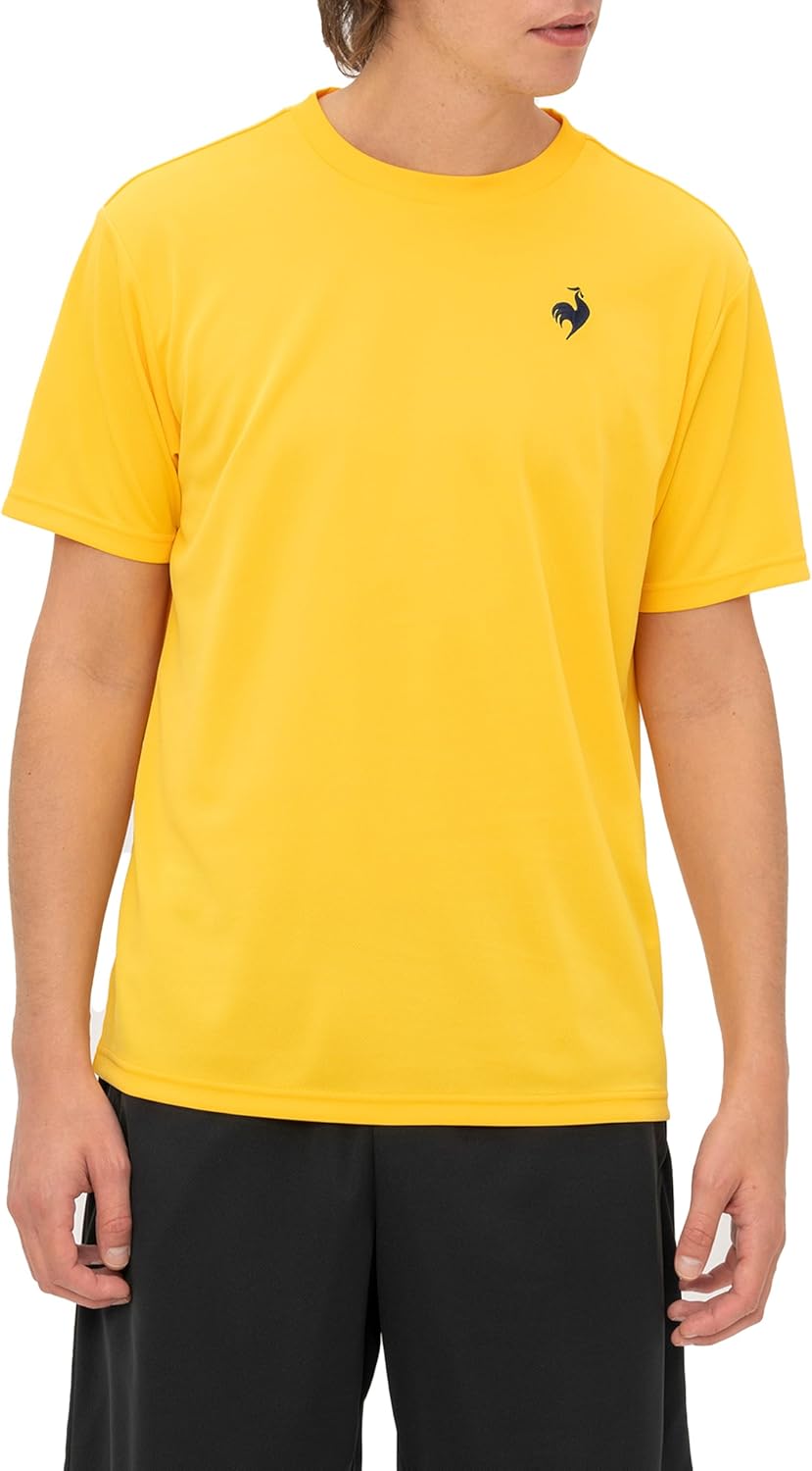 

Футболка с коротким рукавом Le Coq Sportif, влагоотводящая, быстросохнущая, с защитой от УФ-излучения, эластичная, цельная, унисекс, подходит для бега, тренировок, тенниса и взрослых