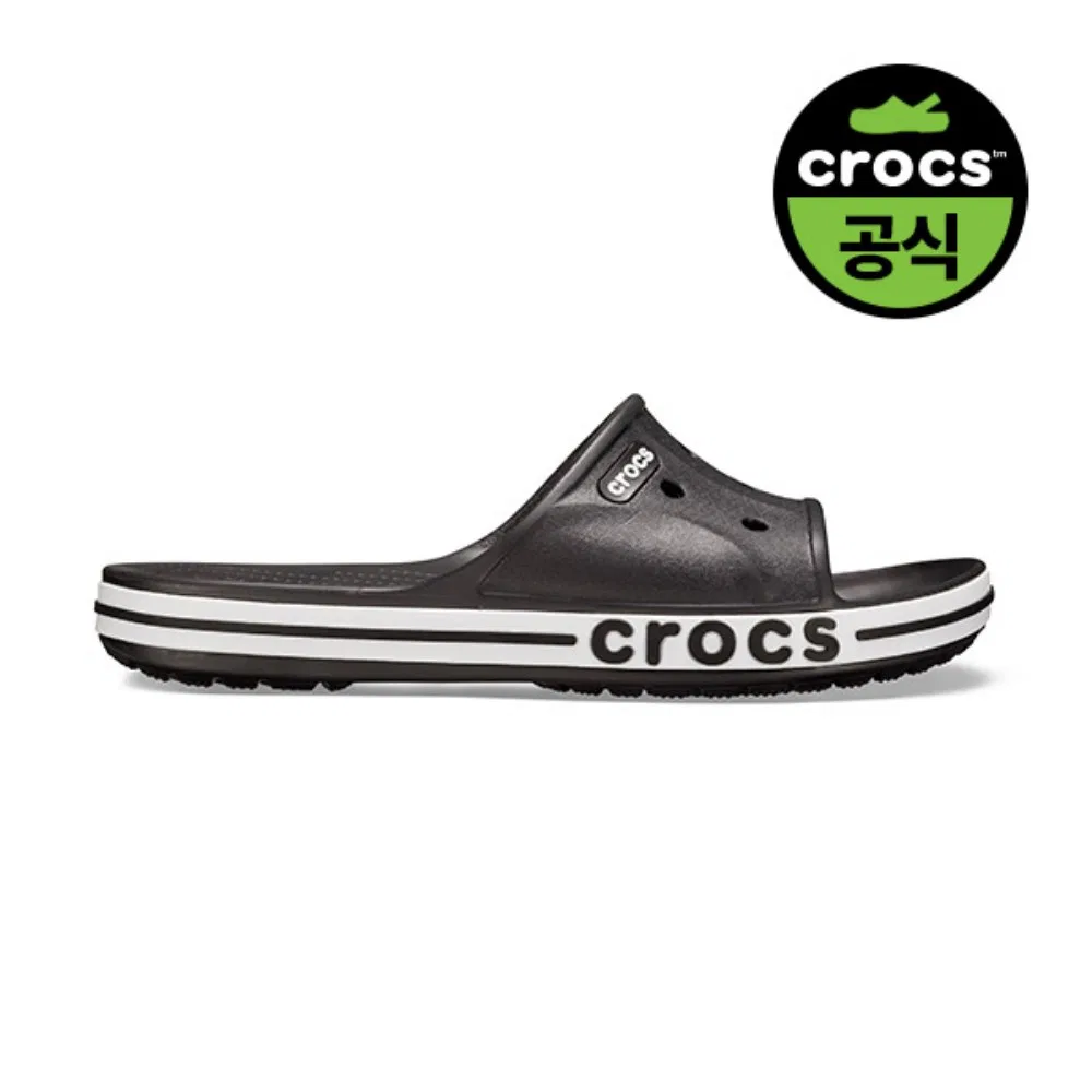 Мужские слайды Baya Band чёрно-белые от Crocs — фото 3
