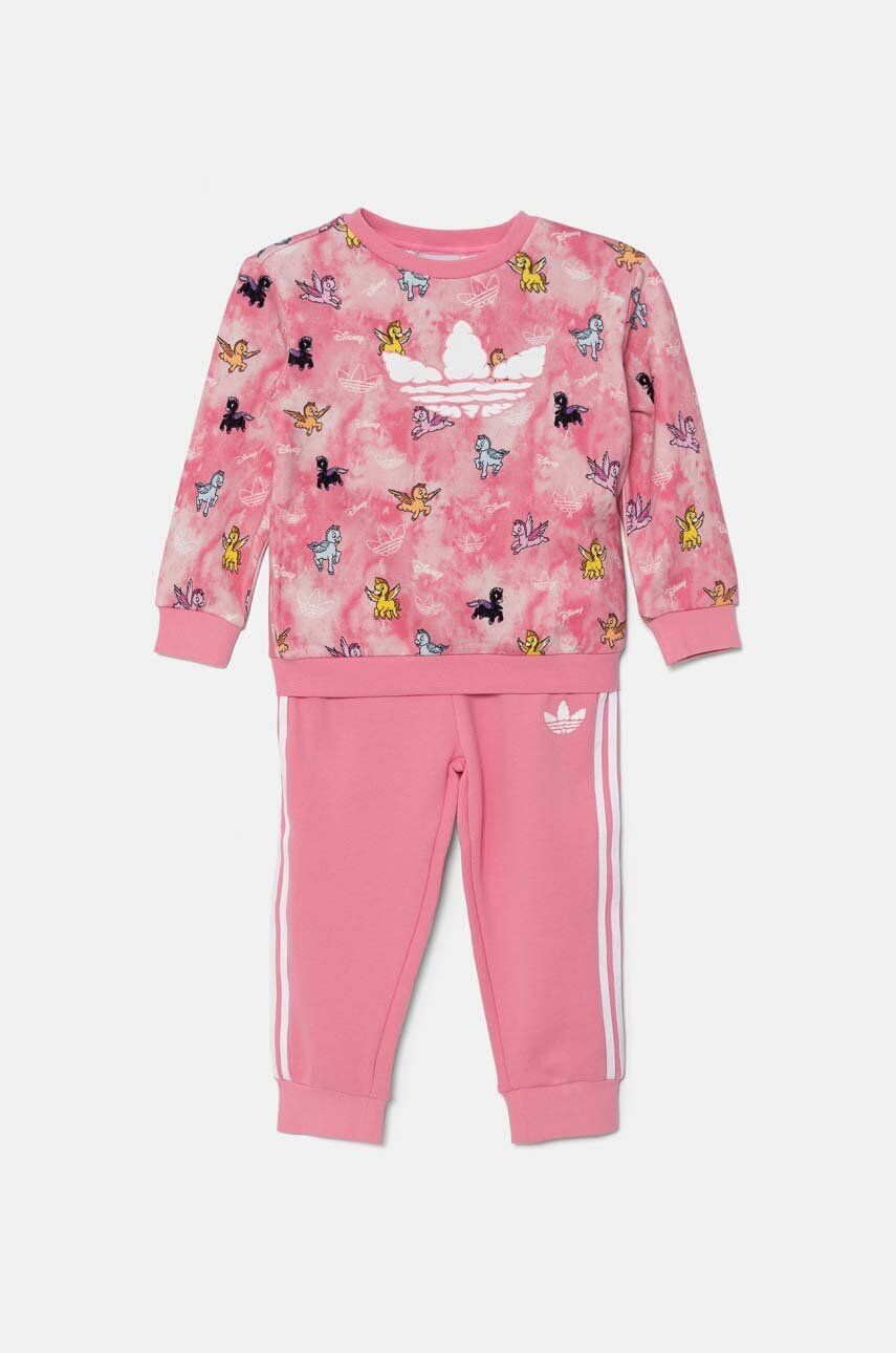 

Детский шерстяной спортивный костюм adidas Originals CREW SET, розовый