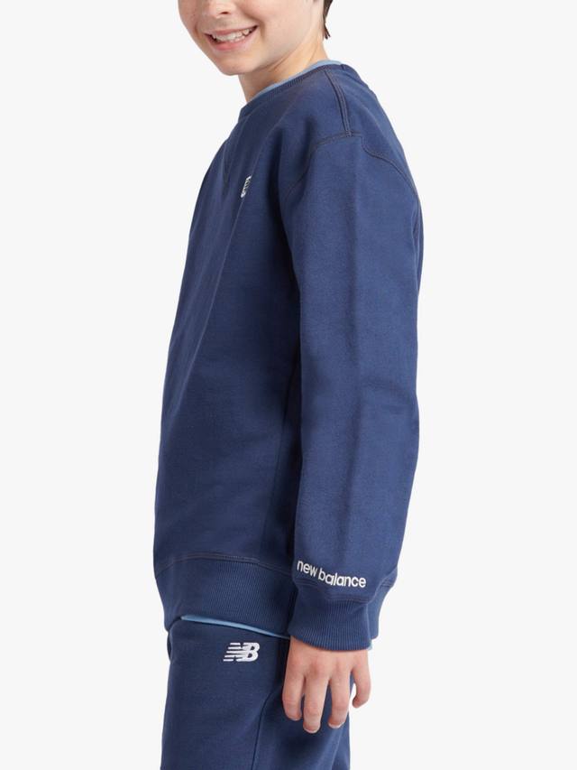Детский премиальный свитшот с круглым вырезом New Balance, Navy — фото 2