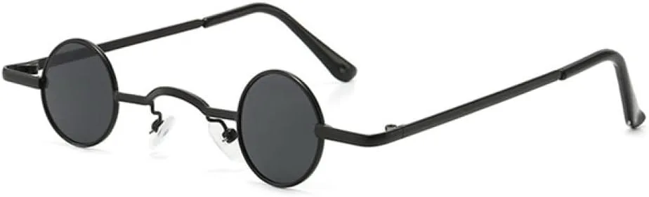 

Ретро круглые солнцезащитные очки для женщин и мужчин в стиле панк с металлическим каркасом, маленькая оправа, защита от ультрафиолета UV400 LANGSER, Blue