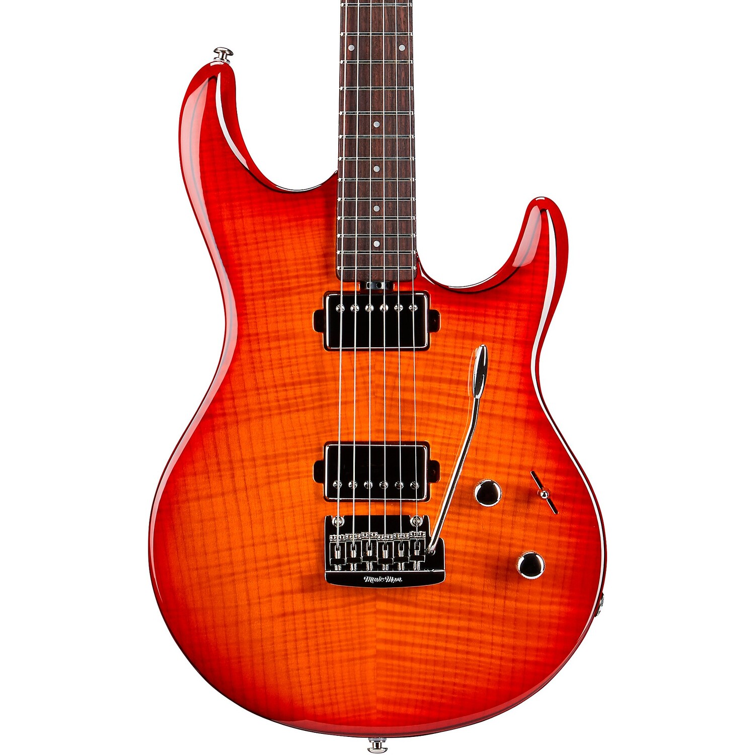 

Ernie Ball Music Man Luke 3 HH Flame Maple Top Электрогитара с накладкой на гриф из палисандра Cherry Burst