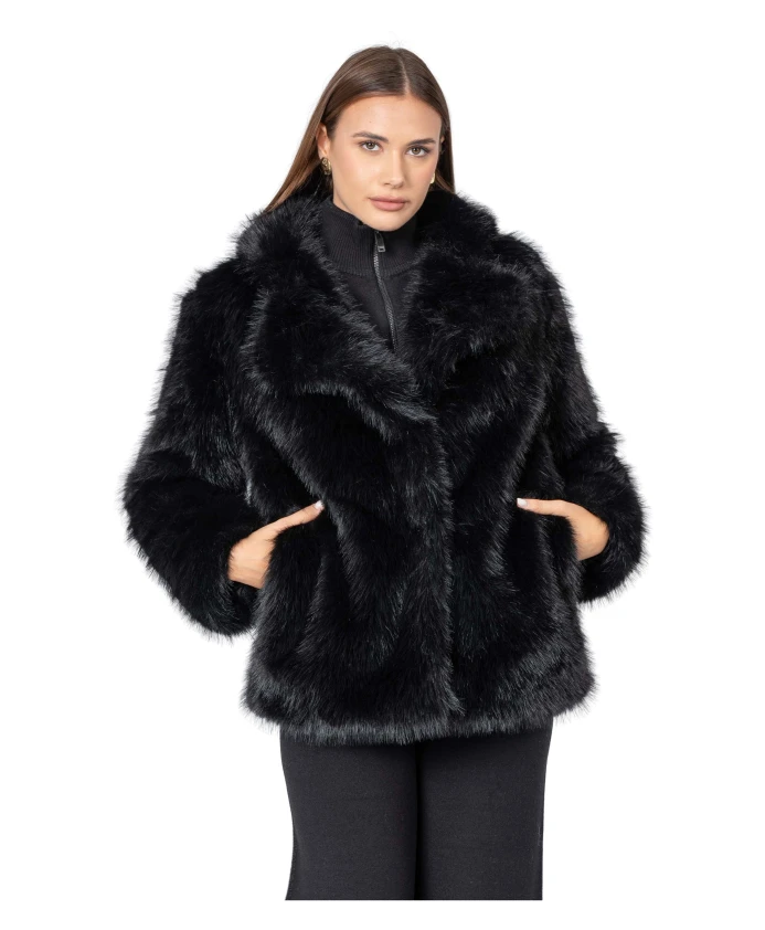 

Стильная куртка из искусственного меха Kocca, черный