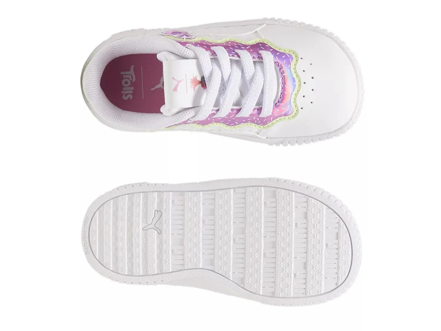 Кроссовки Puma Trolls 2 Carina 2.0 — детские, белые/розовые — фото 4