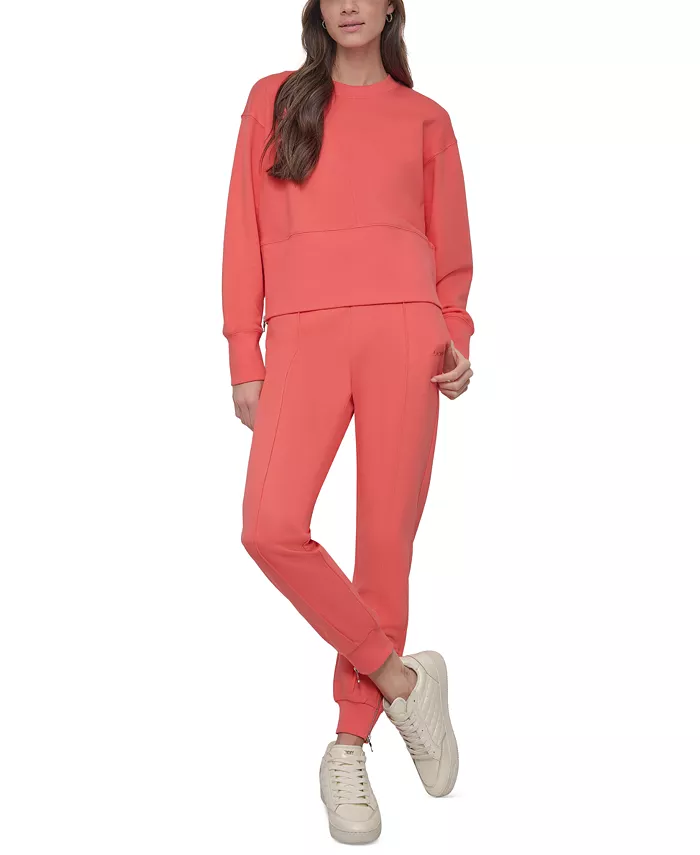 

Женский укороченный свитшот с молнией сбоку DKNY, розовый
