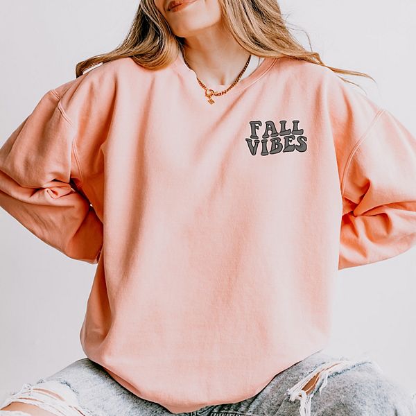 

Вышитый свитшот в осенних тонах, ретро, легкий, окрашенный в готовом виде Simply Sage Market, Peachy