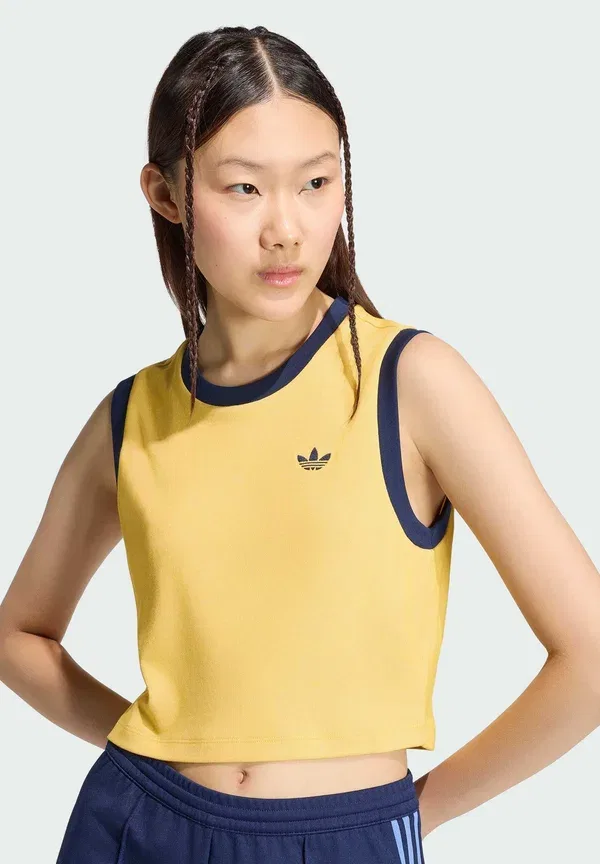 Топ-майка Adidas Originals Heather, тёплая ваниль/ночной индиго — фото 4