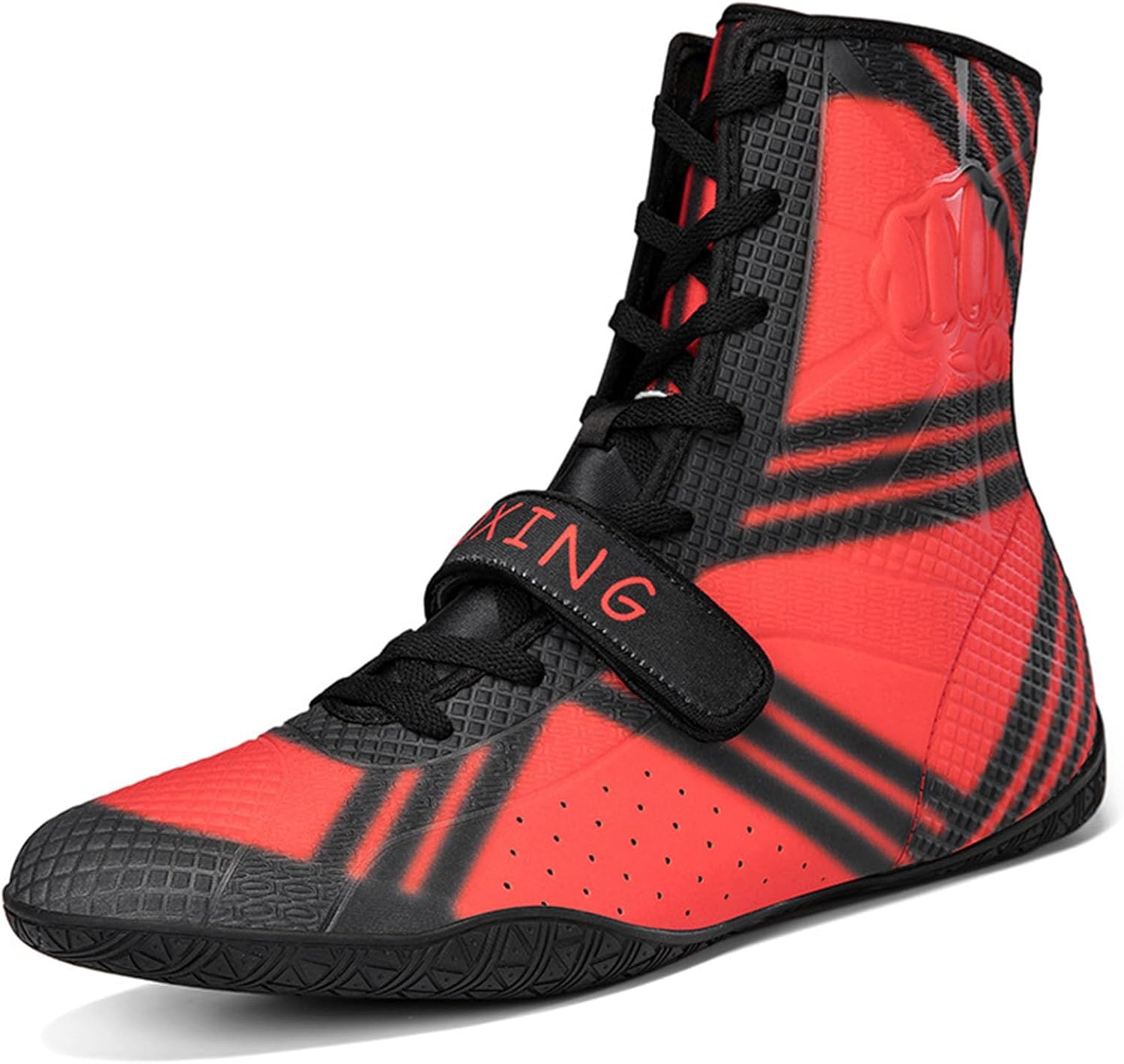 

Борцовские и боксерские кроссовки для мужчин, легкие, дышащие, для фитнеса, нескользящие тренировочные обувь Zivopah, красный