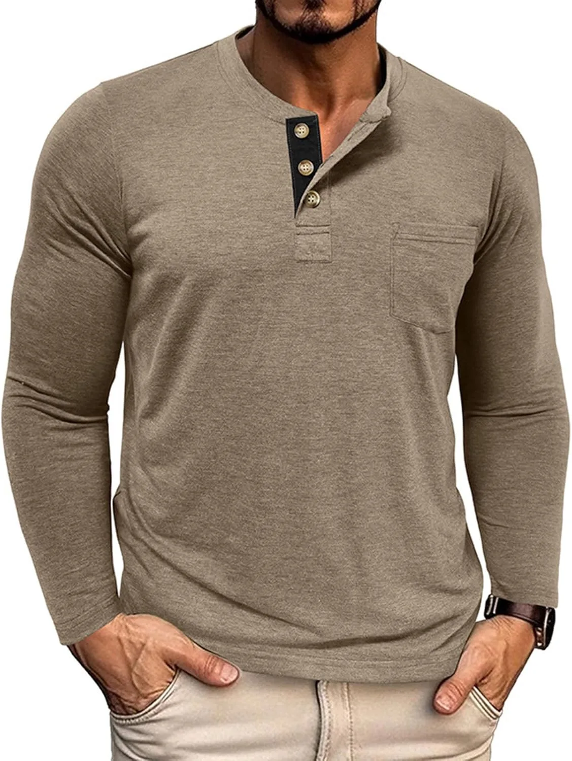 

Мужская футболка-поло с длинным рукавом и карманом